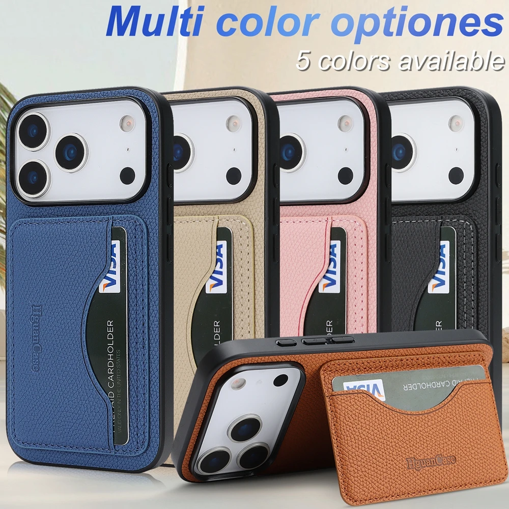 Leather Wallet Card Holder Phone Cover - Deri Kılıf Kart Çantası, Katlanabilir Standlı