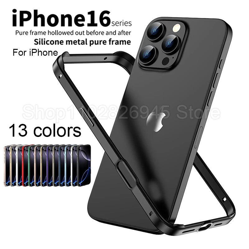 Metal Bumper Aluminum Frame Case - Hibrit Silikon Çerçeveli Alüminyum Metal Telefon