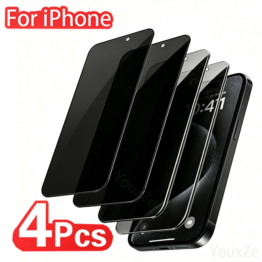 Anti Spy Privacy Glass Case - 4 Adet iPhone 17 16 15