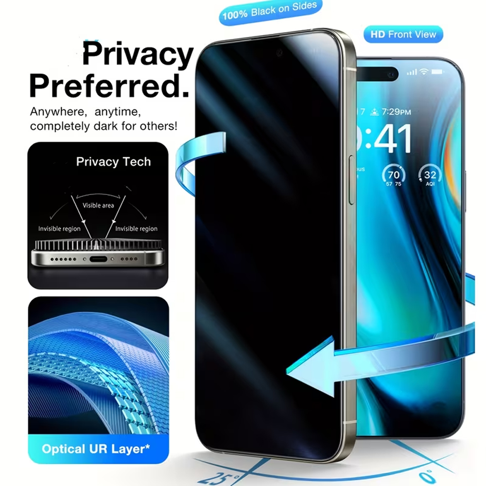 1-3 Adet iPhone 18 Pro Max 17  - Anti Peek Privacy Tempered Glass incelemesi ve fiyatı